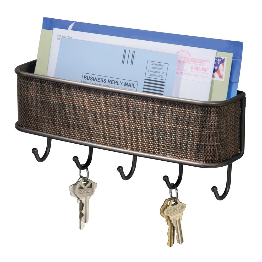 Soporte de Correo de Pared con Ganchos para Llaves