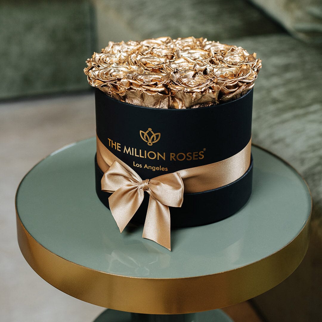 Caja Negra Clásica | Rosas de Oro de 24K