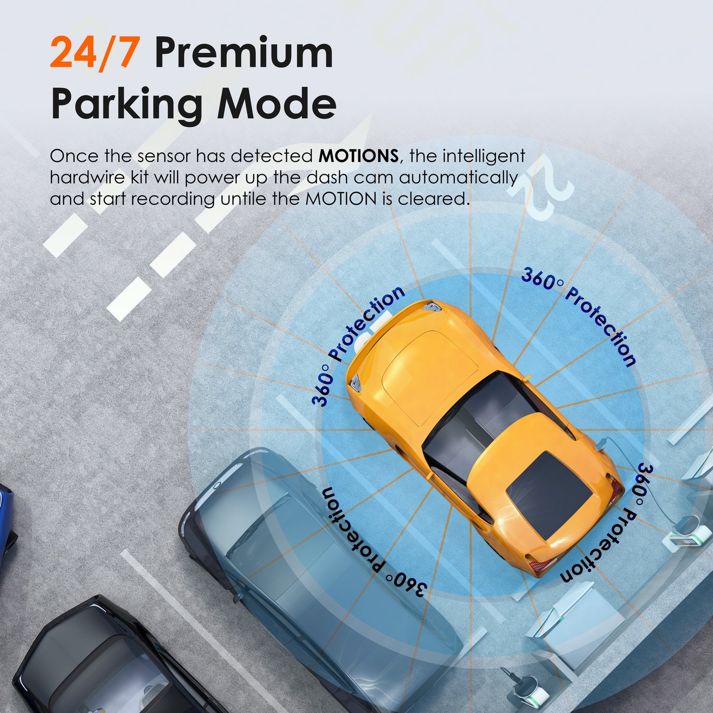 Kit de cableado inteligente Rexing con detección de movimiento de 360°
