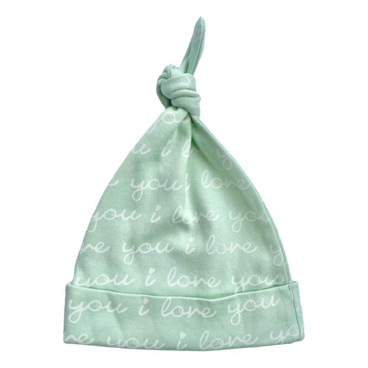 Gorro de algodón orgánico con certificación GOTS - Te quiero (Verde Desierto)