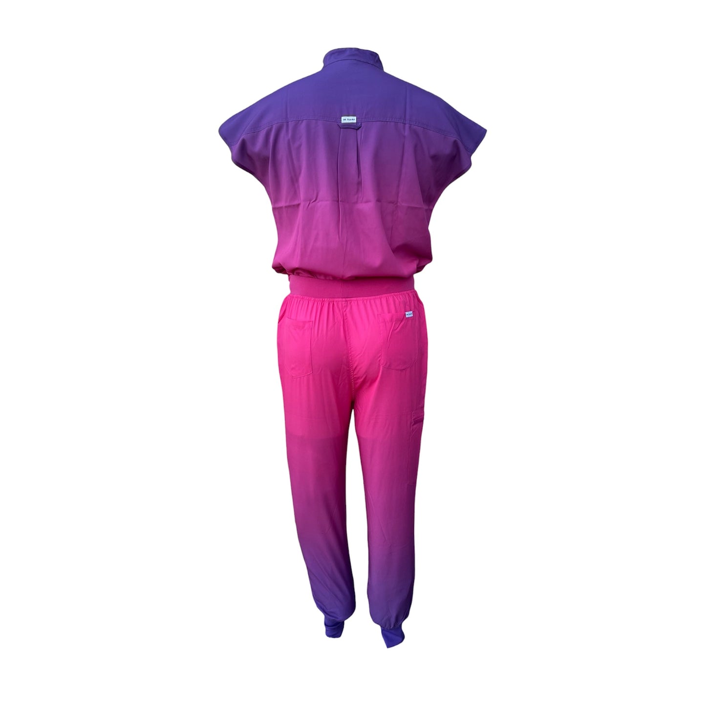 Top de uniforme médico DK Gradient con cremallera (Morado/Rosa)