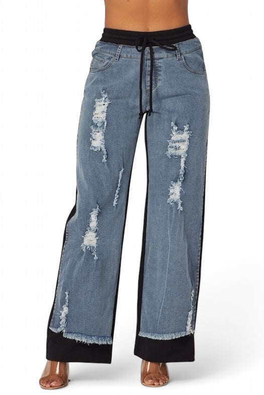 Pantalones vaqueros de mezclilla y chándal "Still Got It"