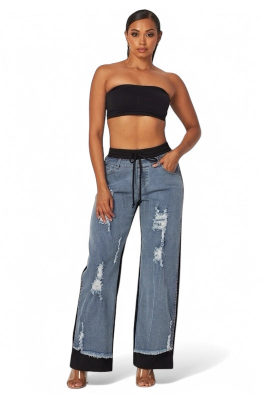 Pantalones vaqueros de mezclilla y chándal "Still Got It"