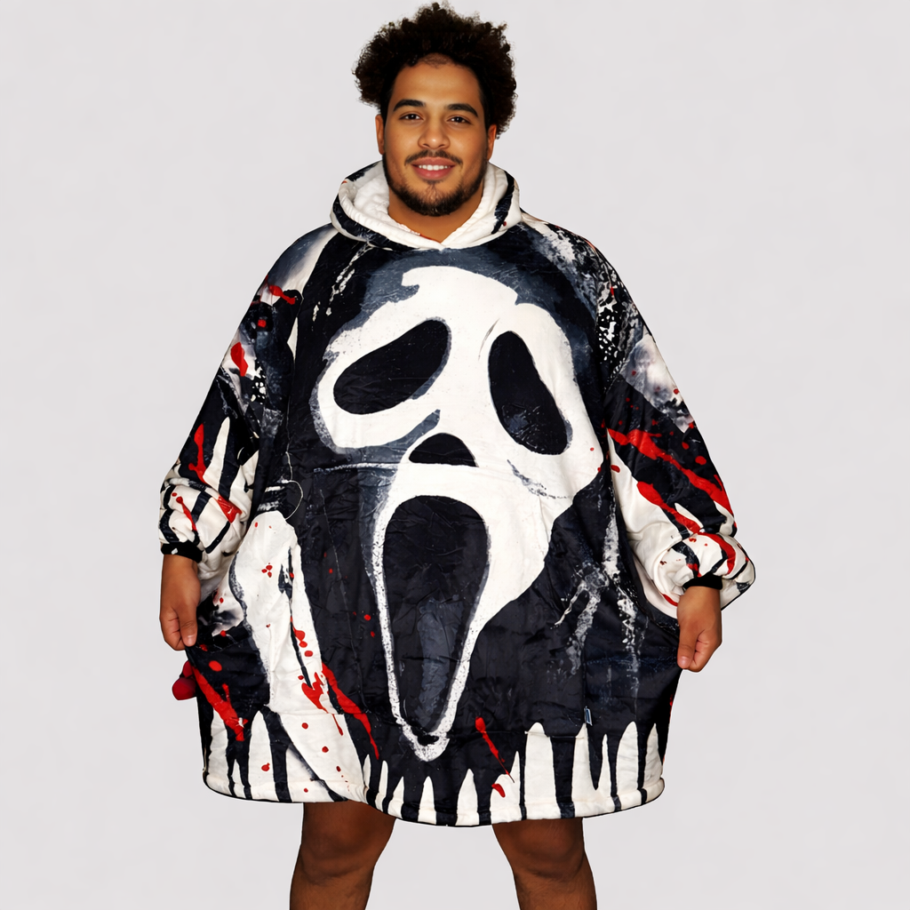 Sudadera con capucha y manta de Ghost Face para niños y adultos