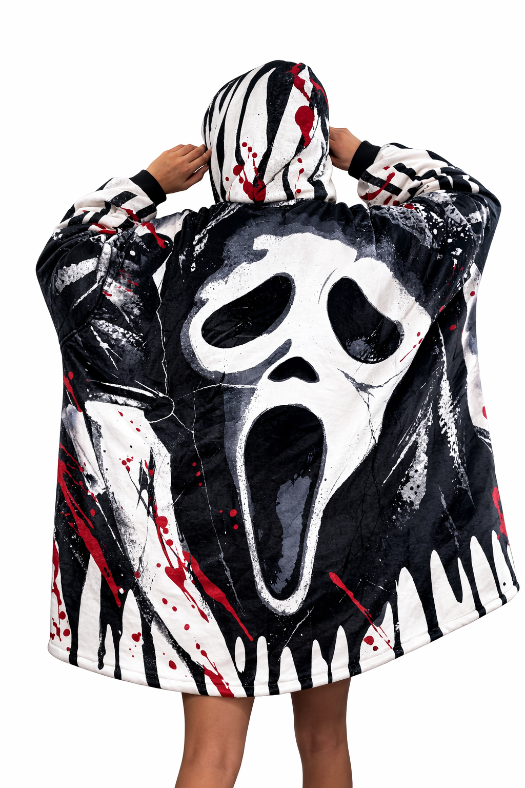 Sudadera con capucha y manta de Ghost Face para niños y adultos