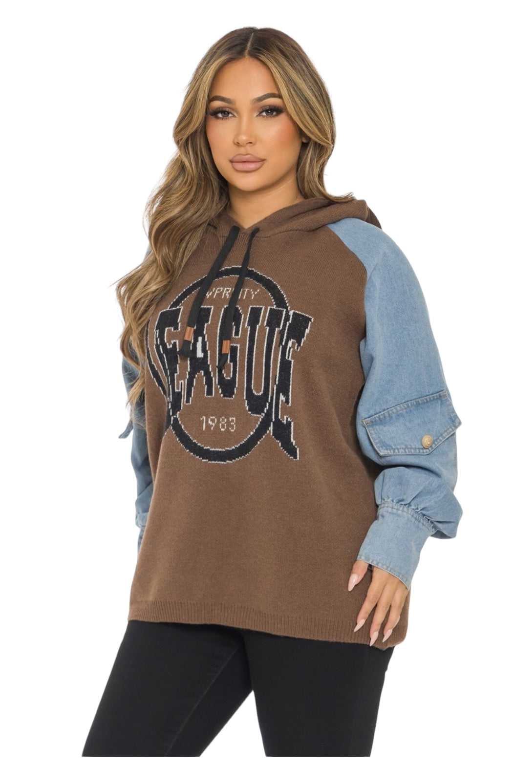 Sudadera con capucha de mezclilla