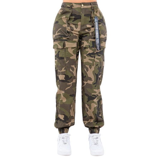 Pantalones cargo joggers de cintura alta