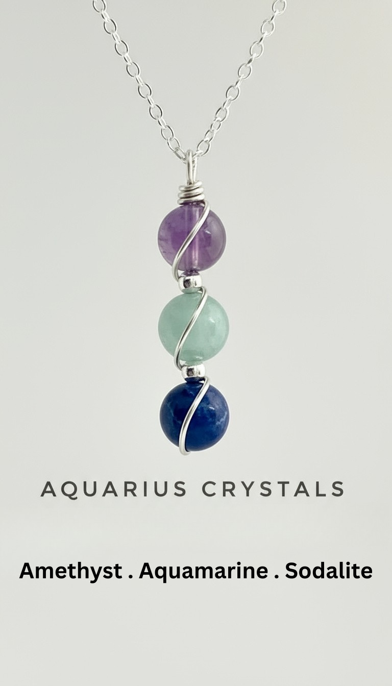Sterling Silver Wire Wrapped Zodiac Stone Assistance Necklace