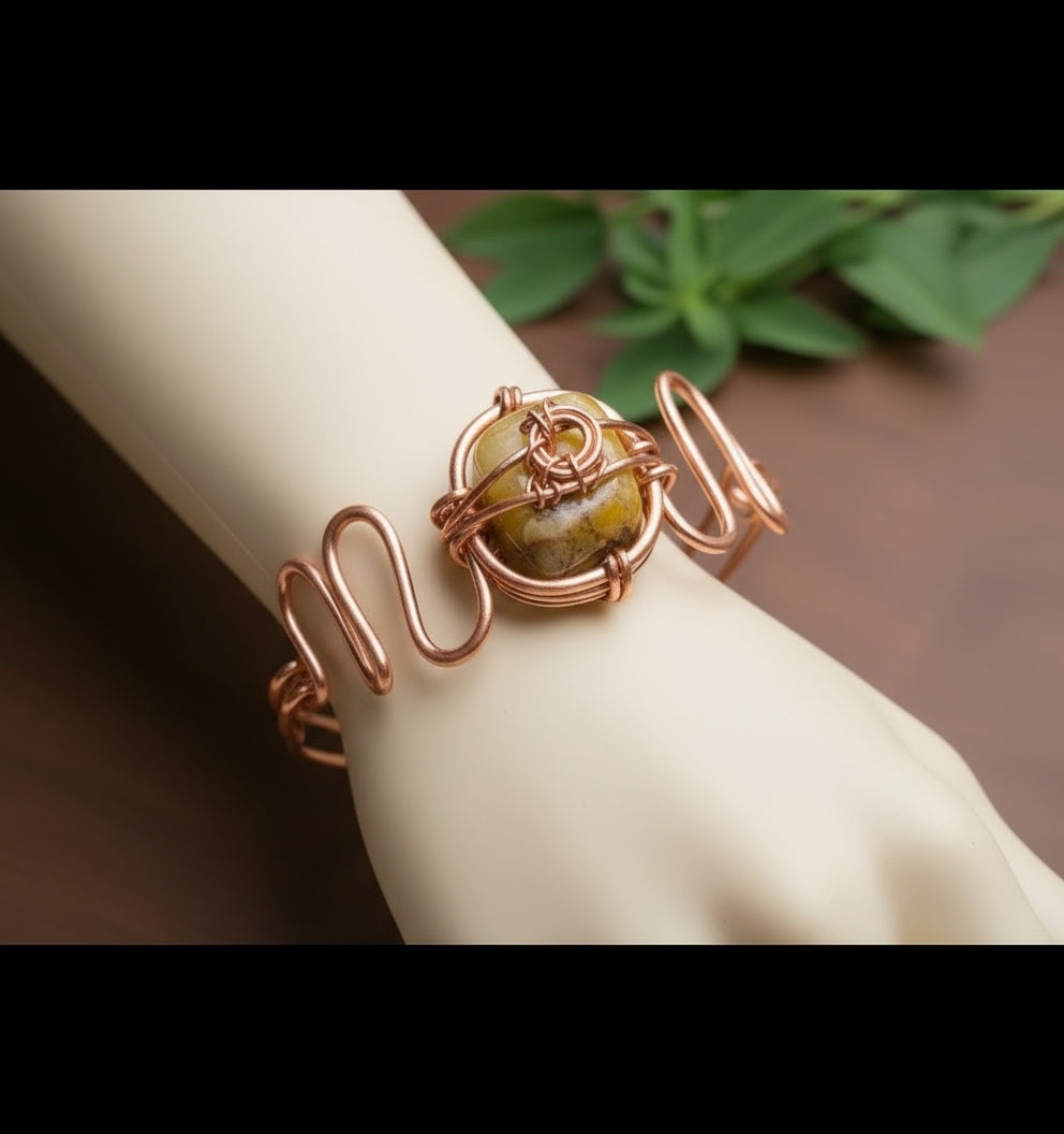 iamevibez Wire wrapped 3rd Eye Cuff Bracelet