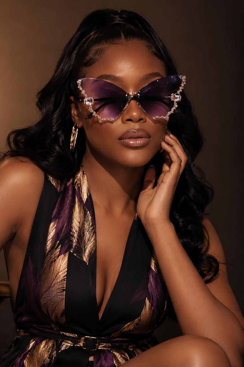 Rimless Butterfly Sunglasses