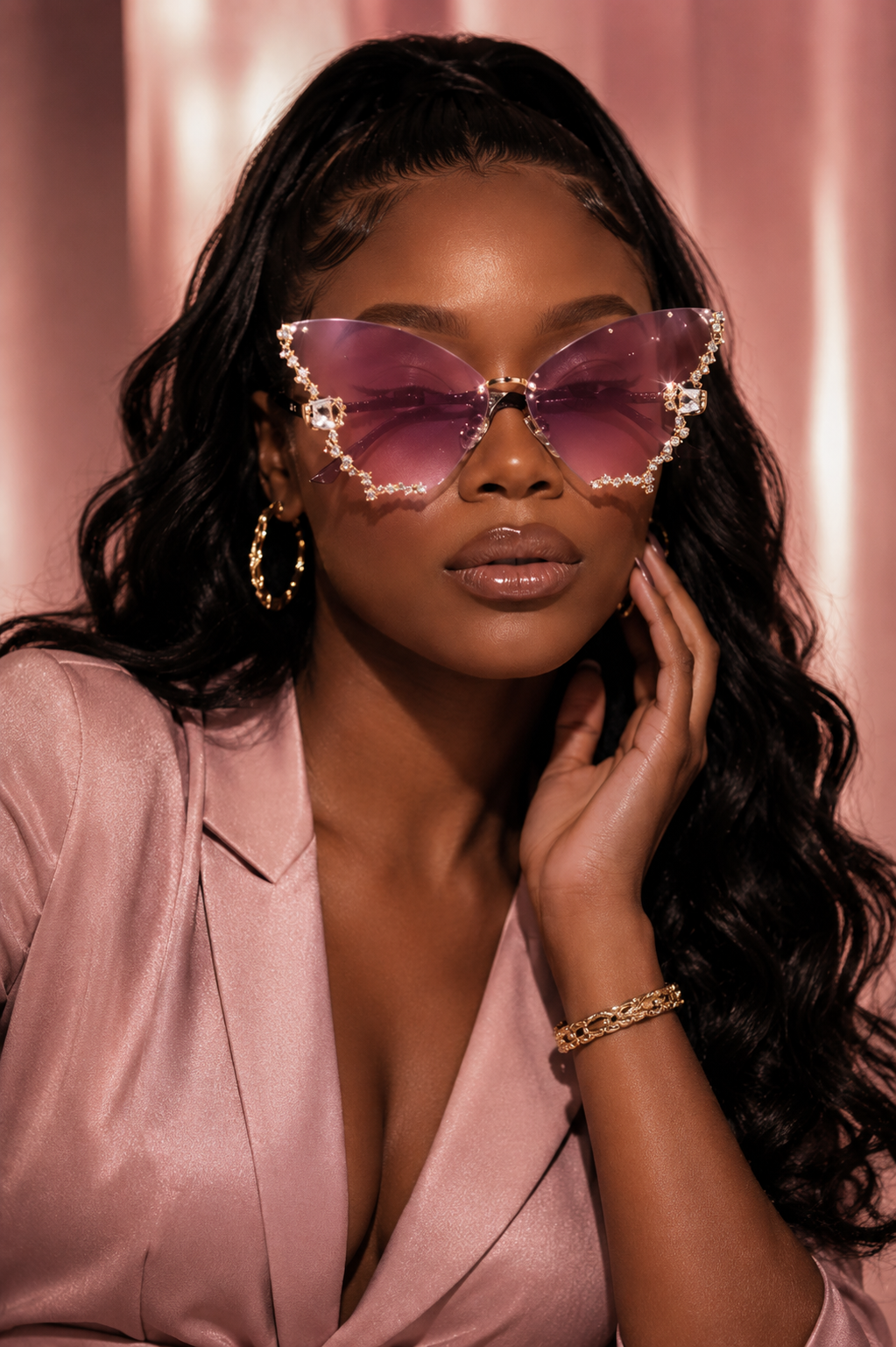 Rimless Butterfly Sunglasses