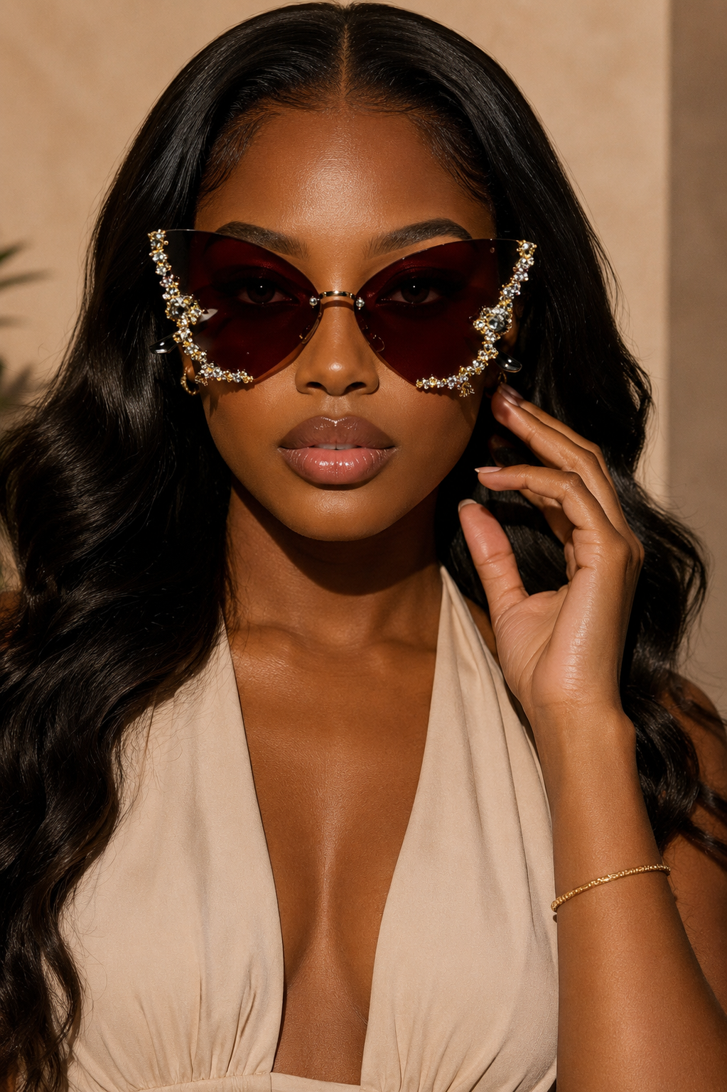 Rimless Butterfly Sunglasses