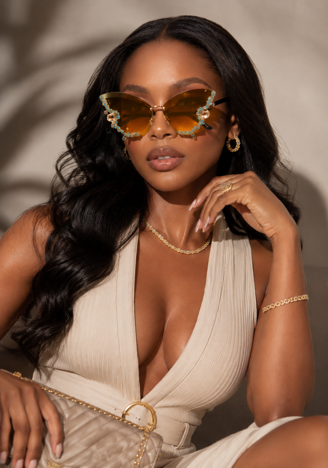 Rimless Butterfly Sunglasses