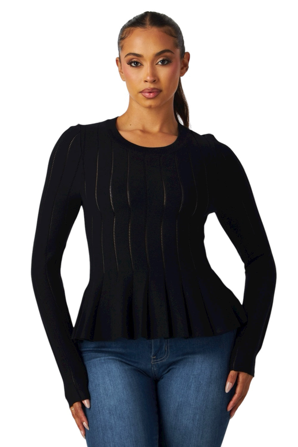 Top de punto peplum Norelle