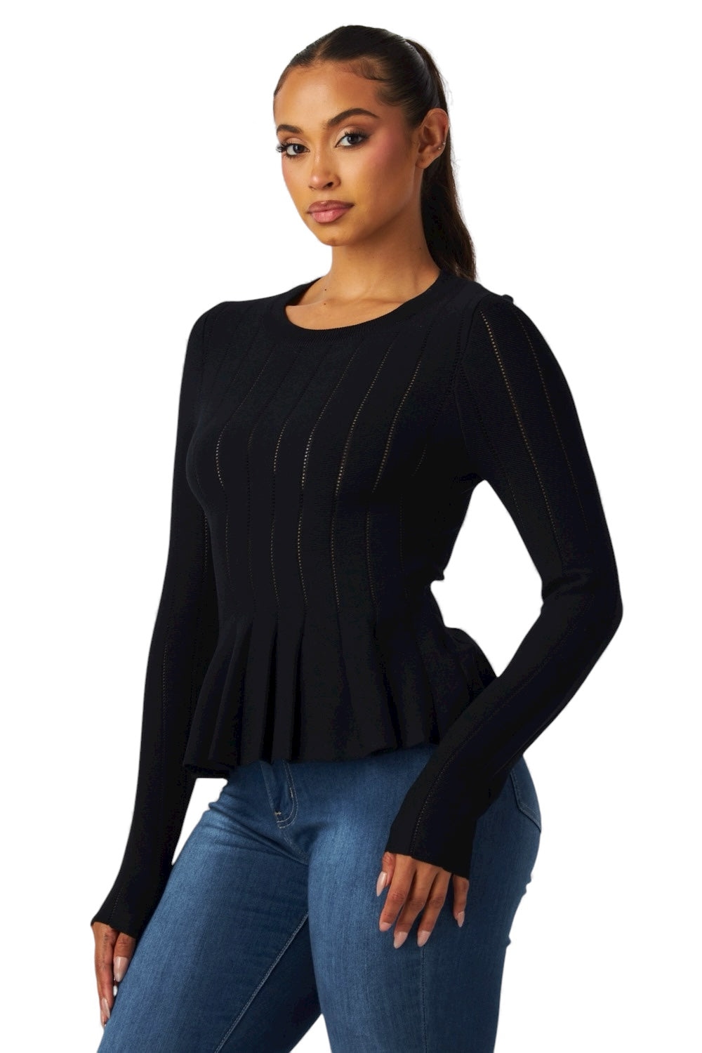 Top de punto peplum Norelle