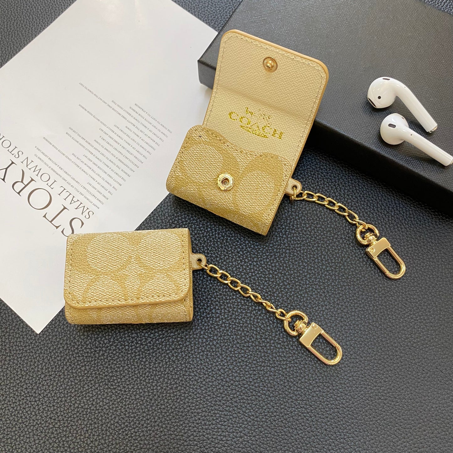 Estuches de lujo para AirPods de 3.ª generación Coach Café-YH240425