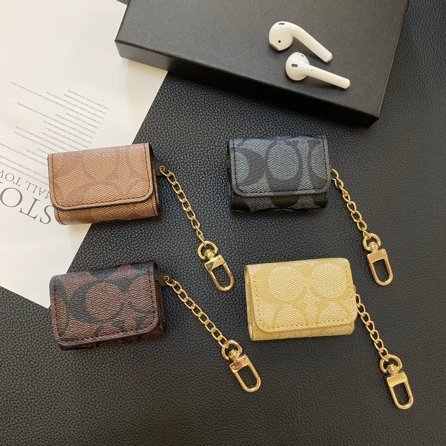 Estuches de lujo para AirPods de 3.ª generación Coach Café-YH240425