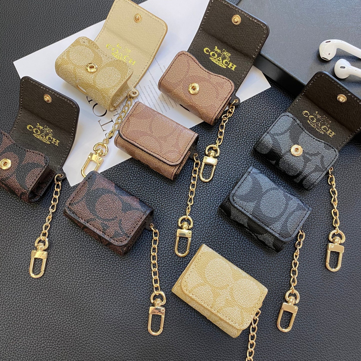 Estuches de lujo para AirPods de 3.ª generación Coach Café-YH240425