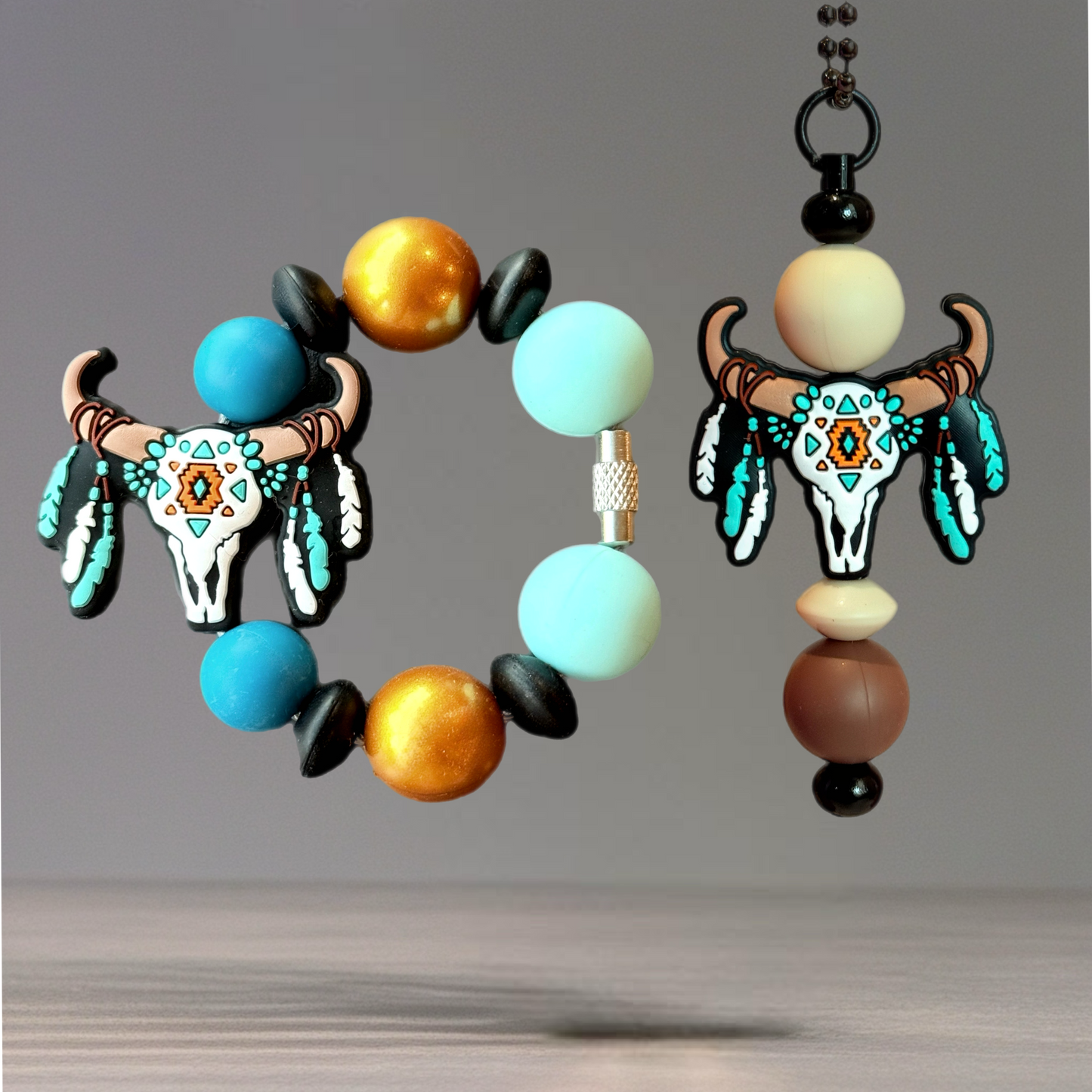 Aztec Skull Handle Bracelet - Tumbler Handle Charm