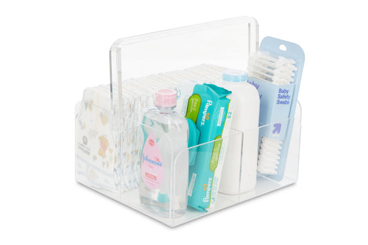 LELLOBABY™ - Organizador de pañales acrílico premium "Mommy Tool Box"