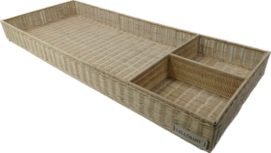 LELLOBABY™ X Hampton BABY- Bandeja para cambiador de mimbre Rattan Premier Plus+