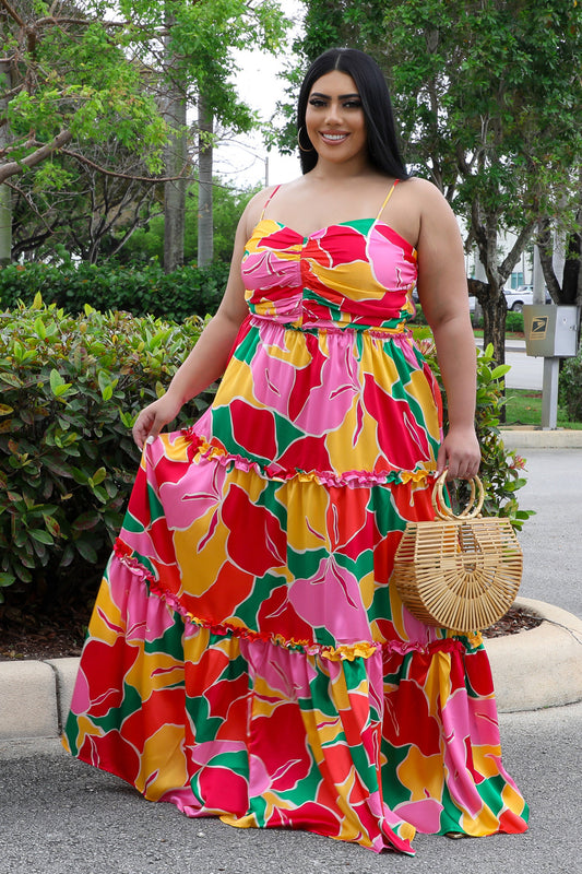 Vestido multicolor talla grande Miss Miami
