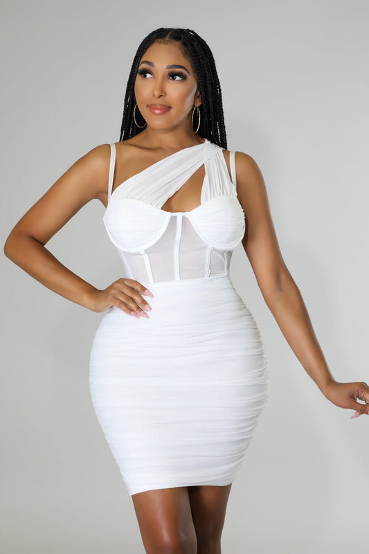 Vestido elástico de un solo hombro Flirtatious Honey