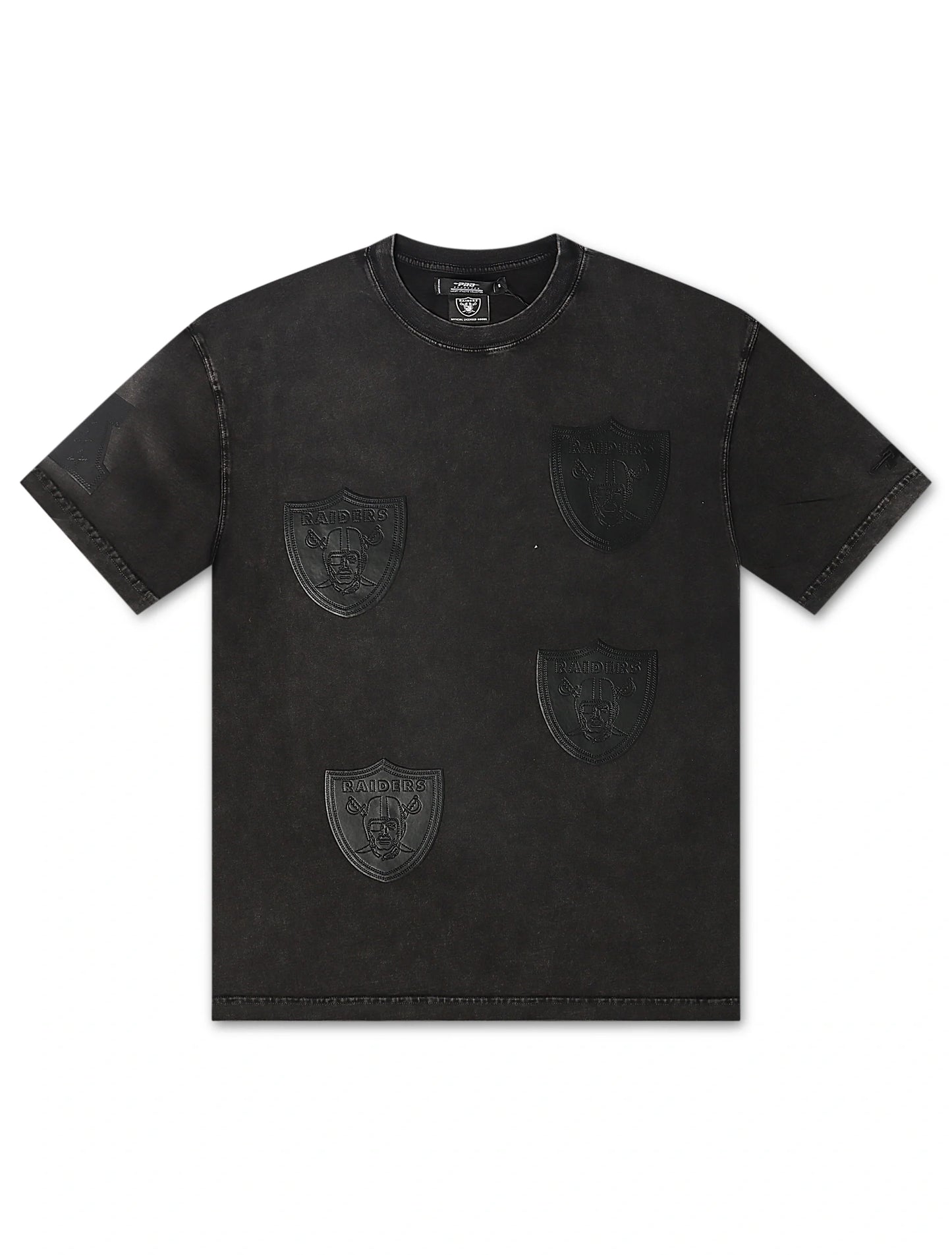 Camiseta Pro Standard Raiders con Logotipo Estampado - Negro Lavado