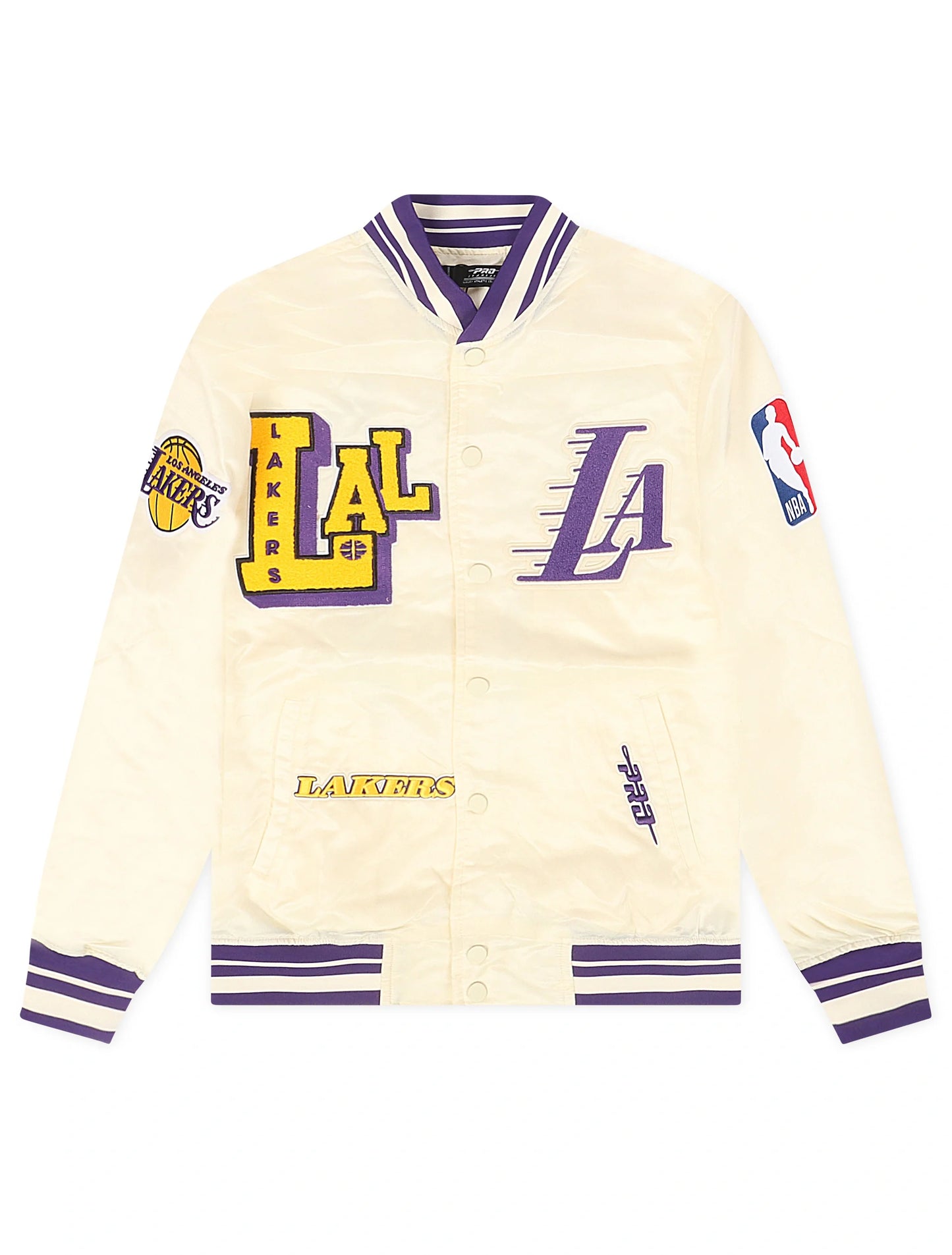 Chaqueta de satén Pro Standard LA Lakers Rib - Eggshell