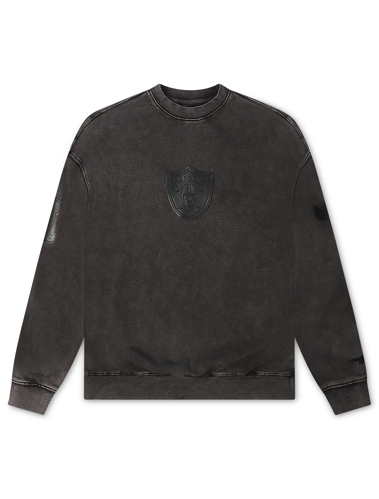 Pro Standard Raiders Enzyme Drop Shoulder Crewneck - Negro lavado