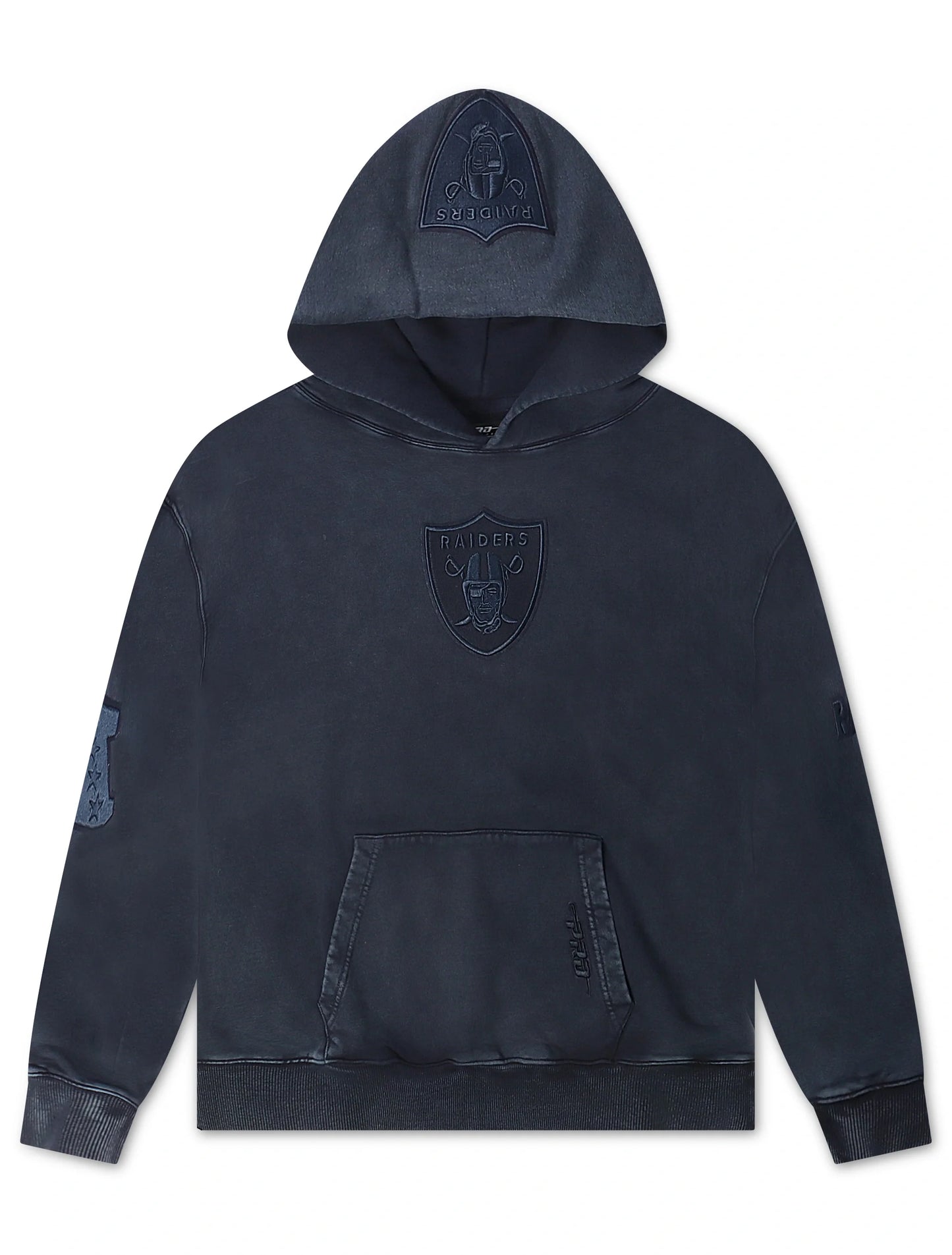 Sudadera con capucha Pro Standard Raiders Washed Enzyme con hombros caídos - Azul marino