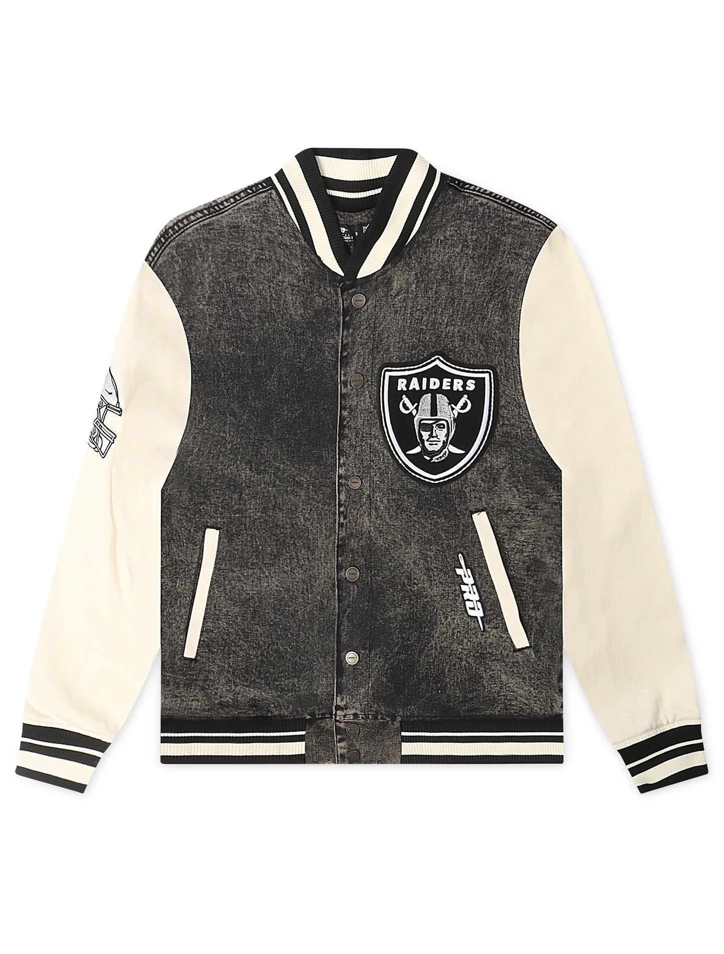 Chaqueta Pro Standard Raiders Rebel Athletics - Carbón/Crema