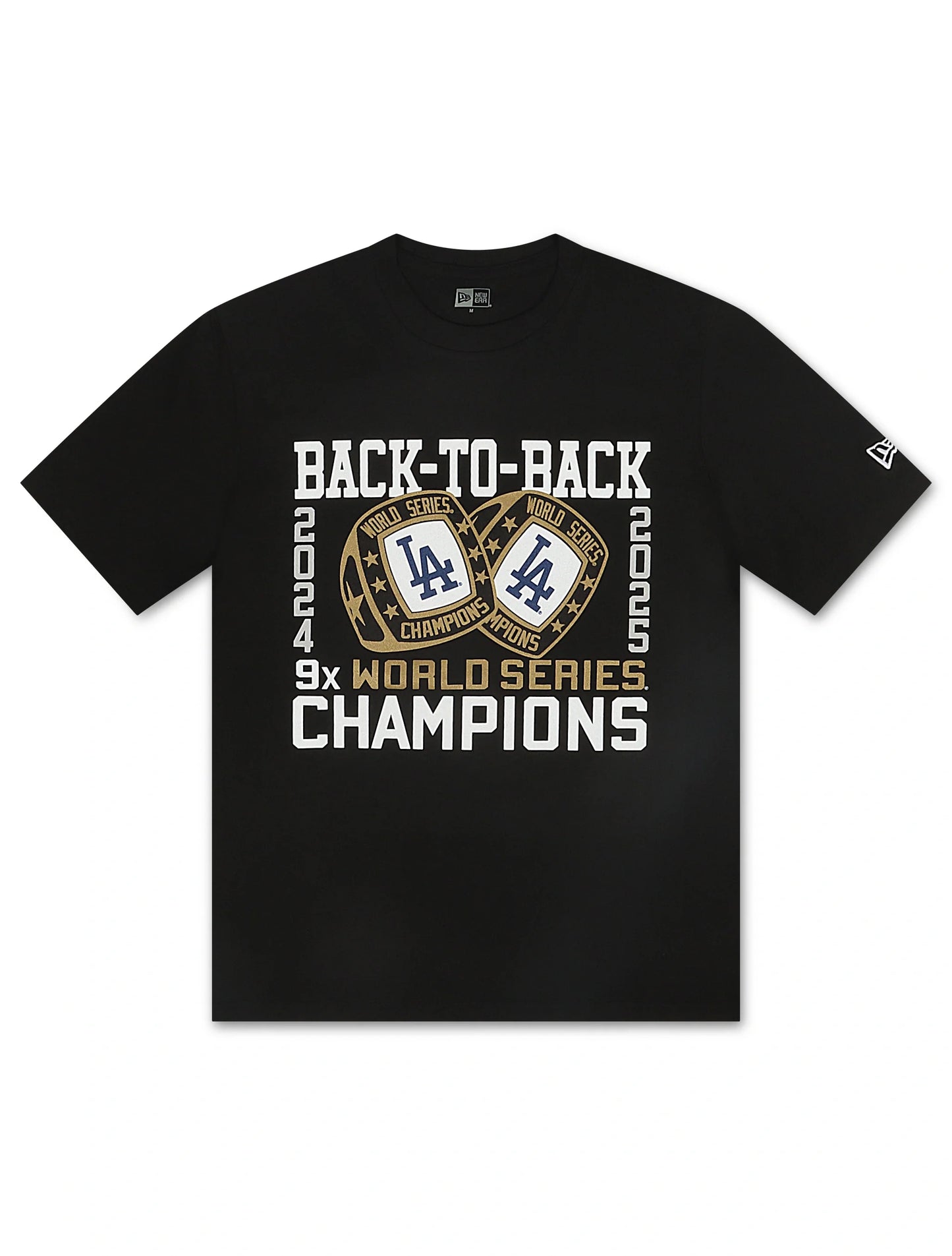 Camiseta Negra New Era LA Dodgers Back to Back
