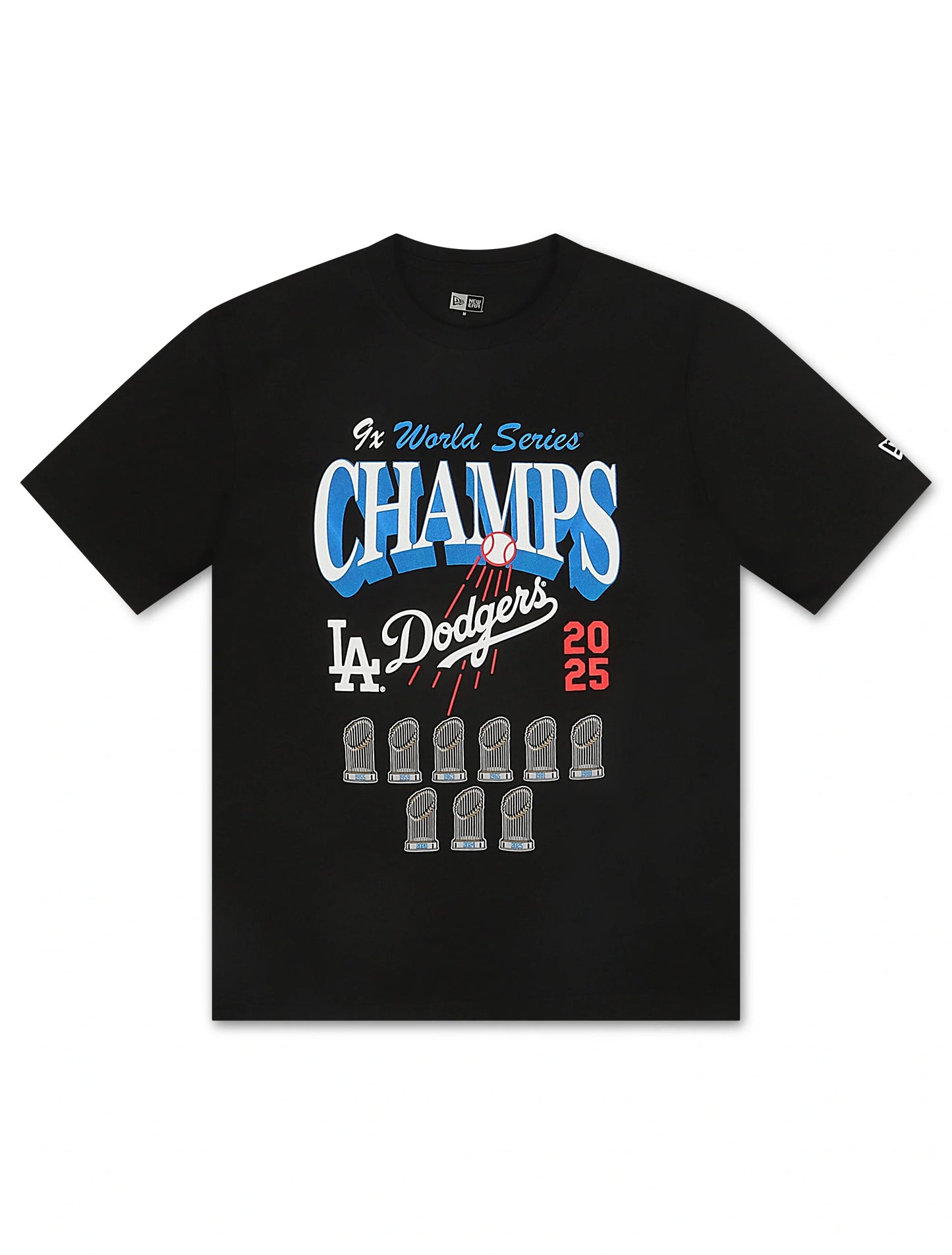 Camiseta New Era LA Dodgers 9 Campeonatos - Negro
