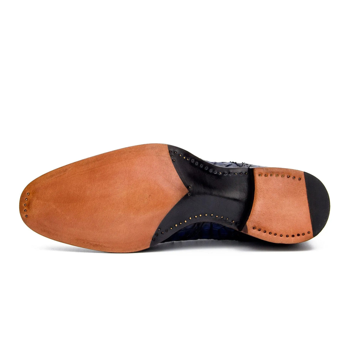 Brown Cap-Toe Crocodile Leather Oxford Shoes