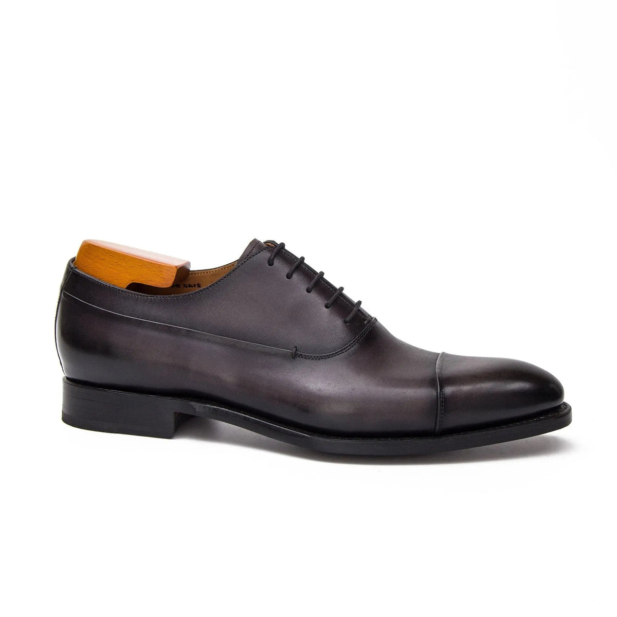 Brown Cap-Toe Calf Leather Oxford Shoes