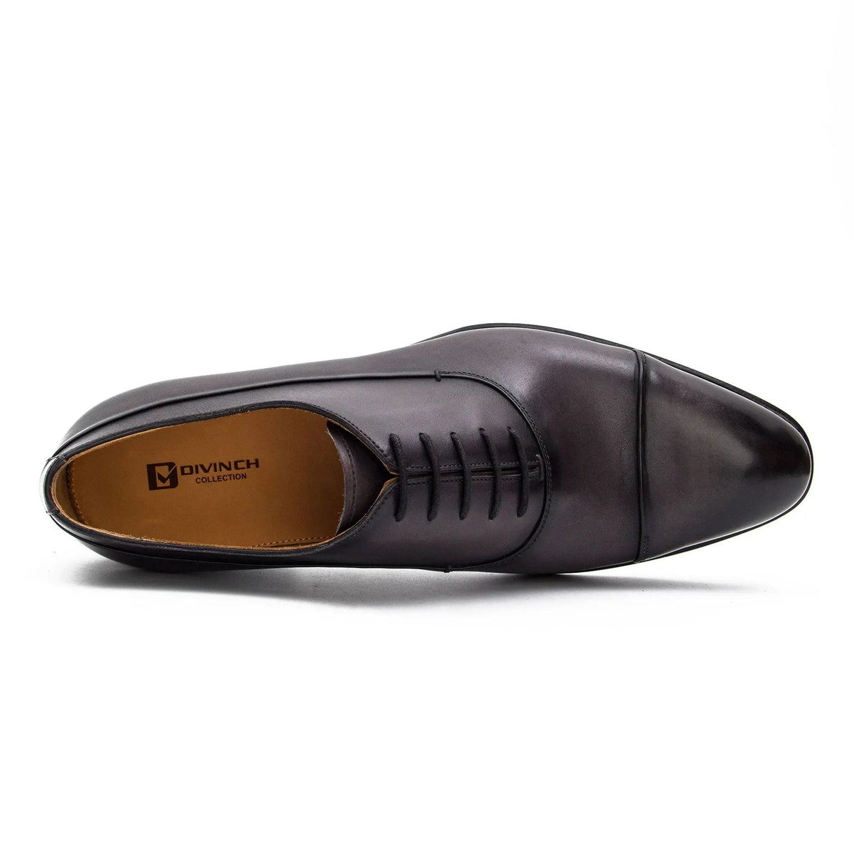 Brown Cap-Toe Calf Leather Oxford Shoes