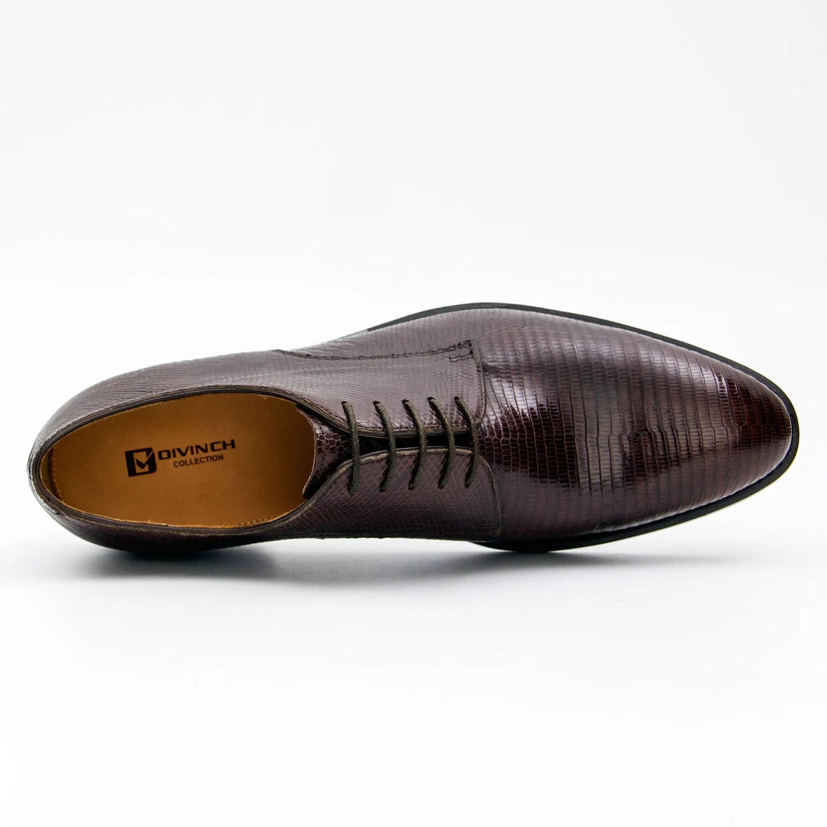 Brown Plain-Toe Calf Leather Derby Shoes