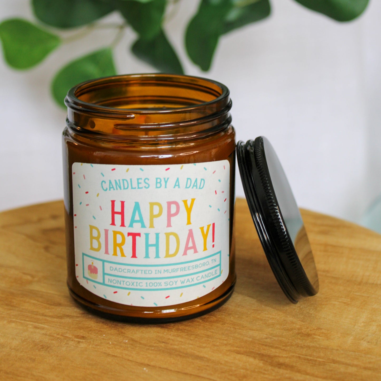 Vela de 7oz de Feliz Cumpleaños con chispas