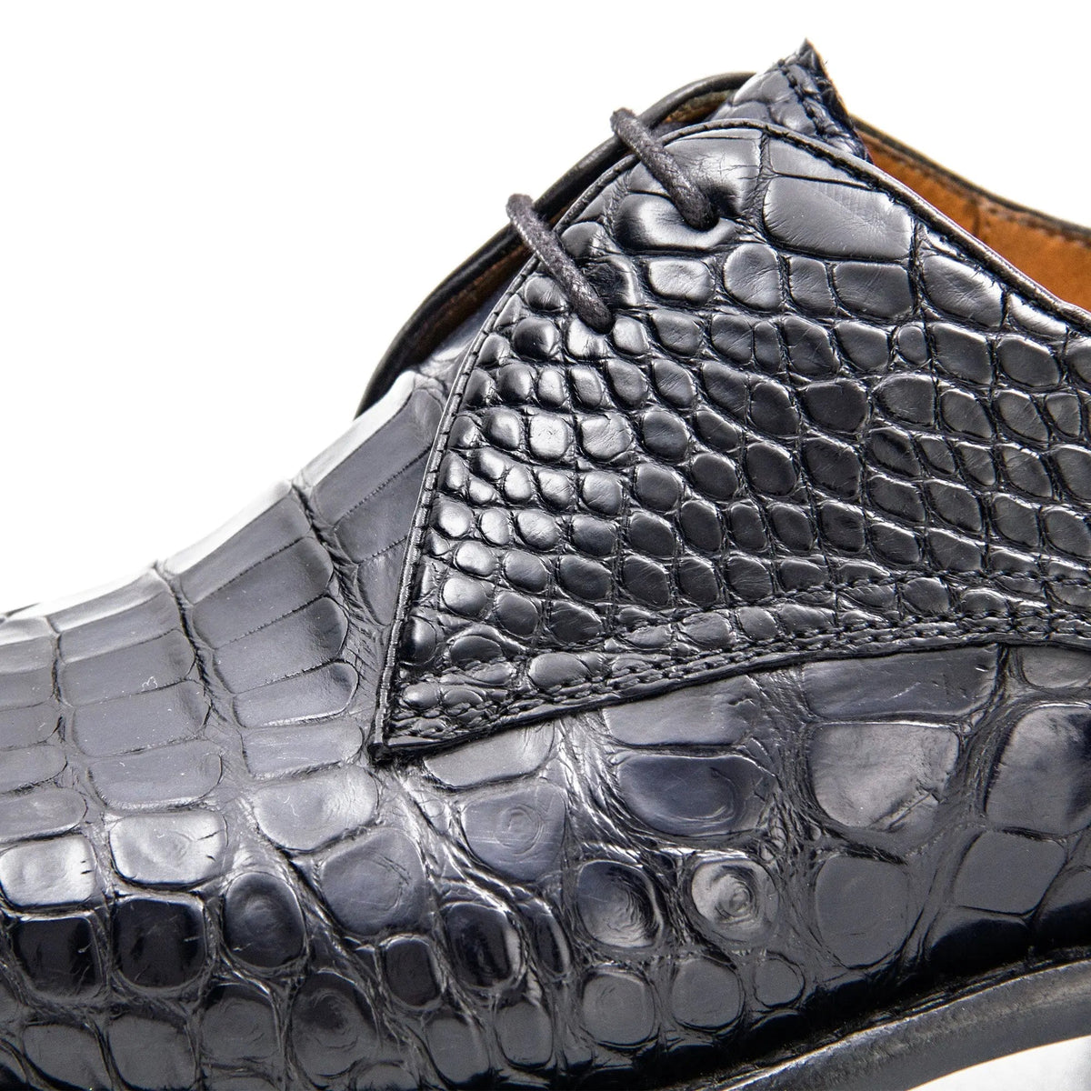 Blue Crocodile Leather Derby Shoes