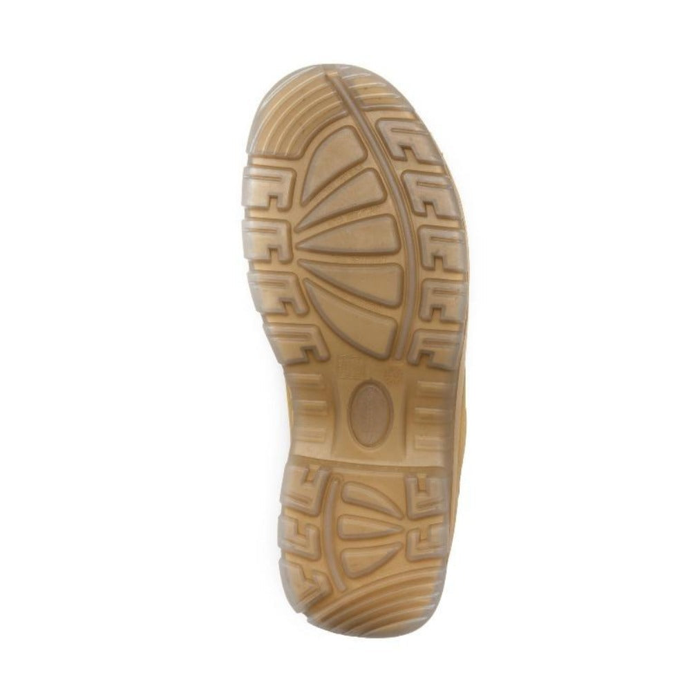 Botas de trabajo de cuero con puntera de acero y cremallera lateral de 6 pulgadas ROCKROOSTER Cortez Tan AK050