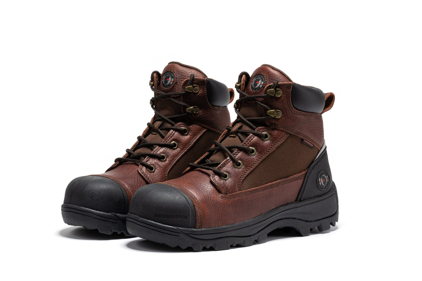 ROCKROOSTER Daviston Botas de trabajo impermeables con puntera de composite de 6 pulgadas, marrones AT872