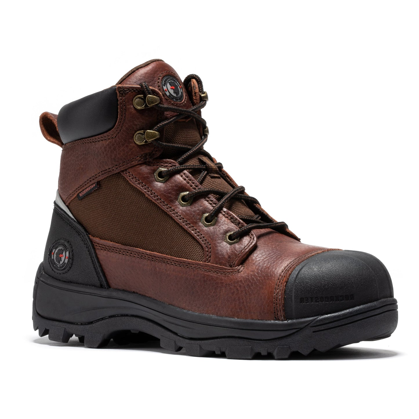 ROCKROOSTER Daviston Botas de trabajo impermeables con puntera de composite de 6 pulgadas, marrones AT872