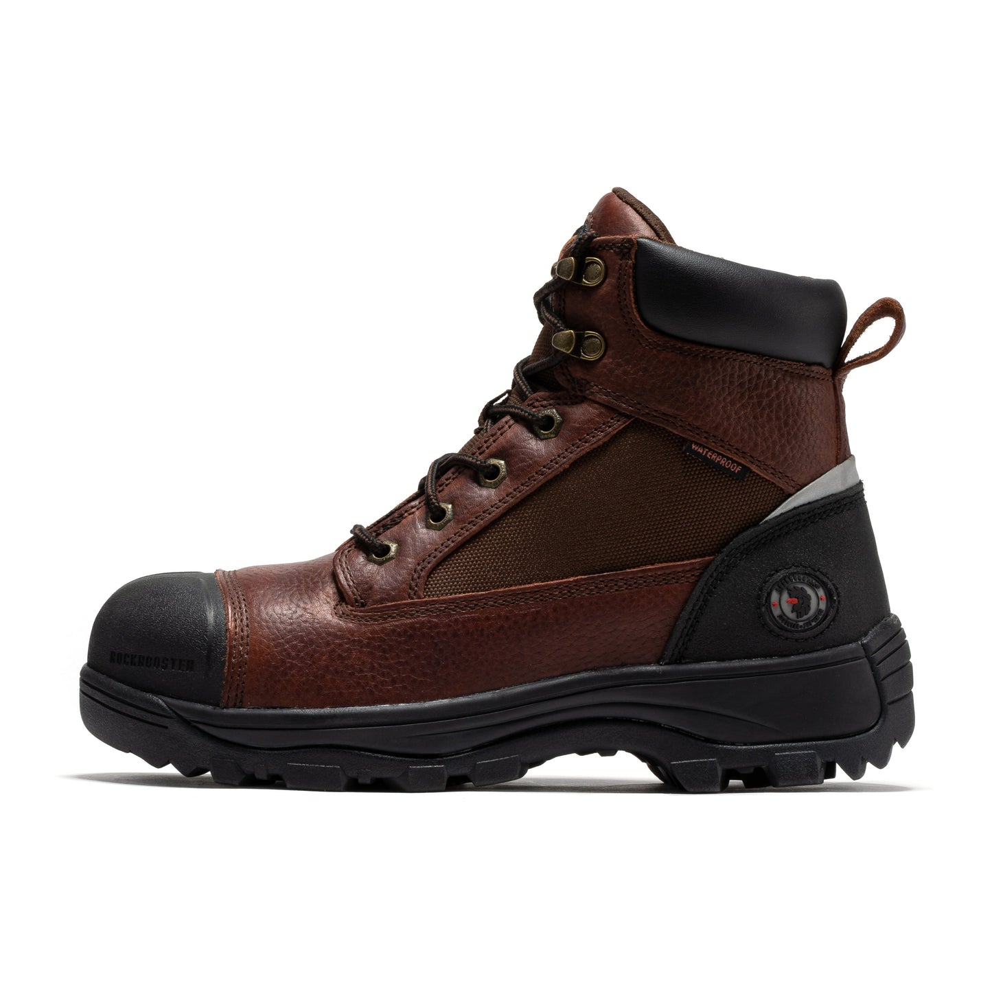 ROCKROOSTER Daviston Botas de trabajo impermeables con puntera de composite de 6 pulgadas, marrones AT872