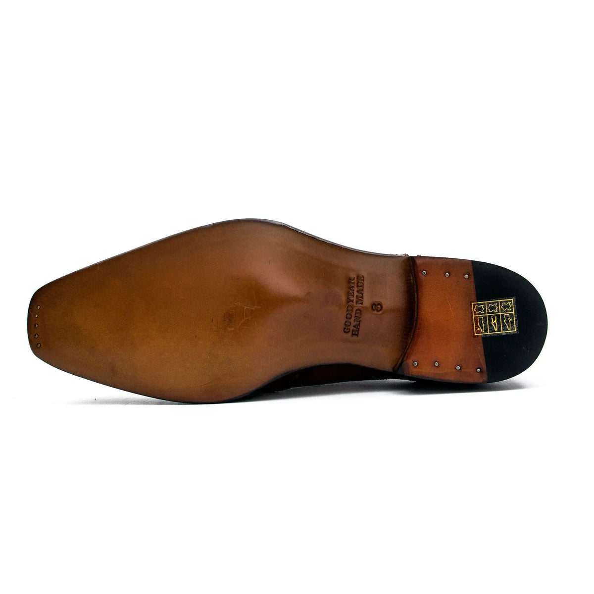 Brown Wingtip Cow Leather Oxford Shoes
