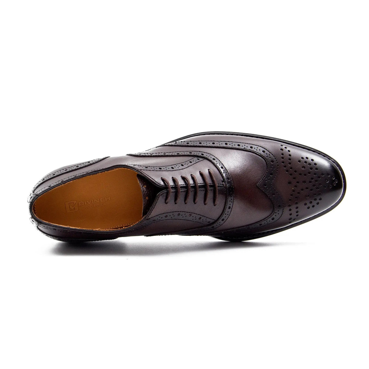 Dark Brown Wingtip Calf Leather Oxford Shoes