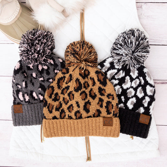 Gorro con pompón de leopardo C.C®
