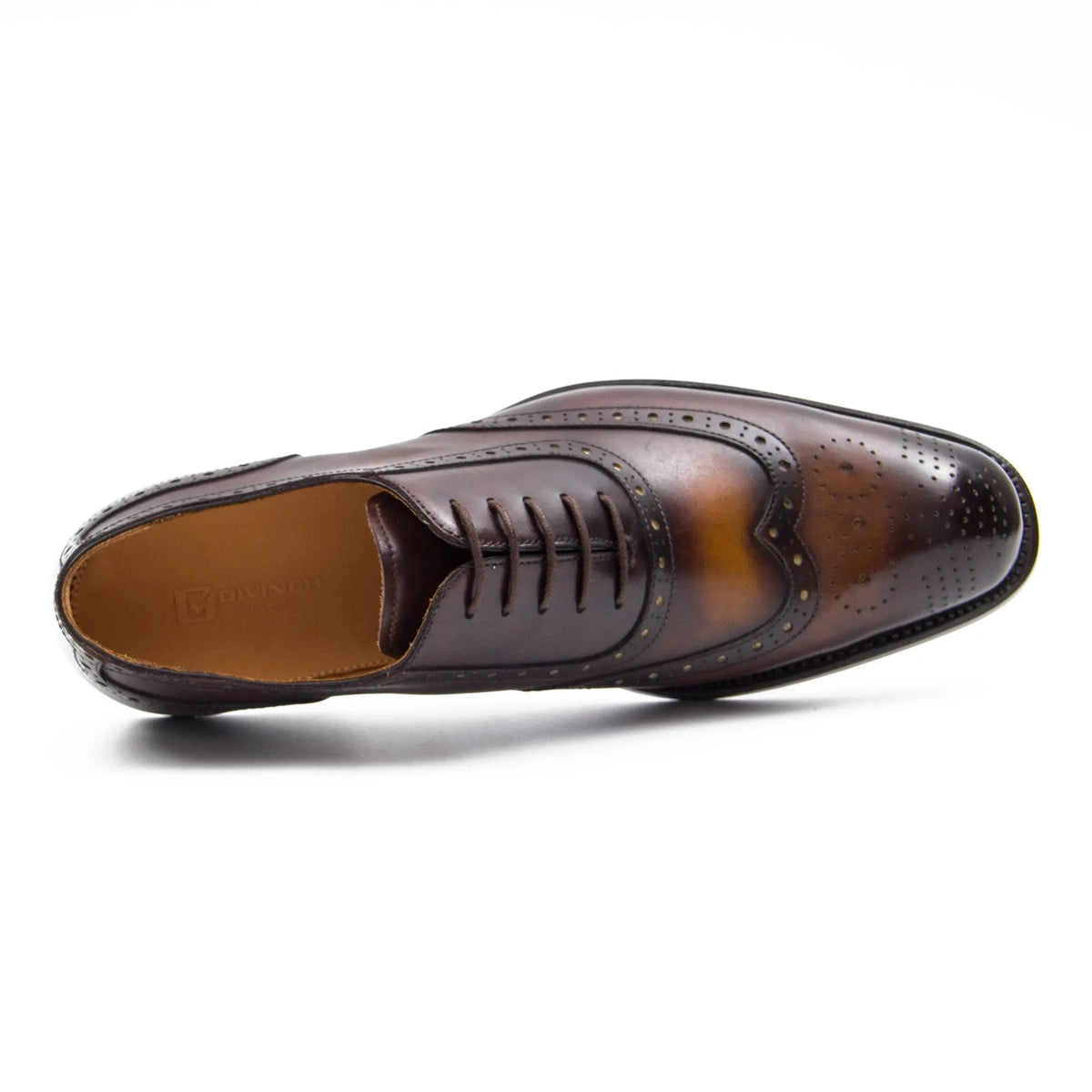 Dark Brown Wingtip Calf Leather Oxford Shoes