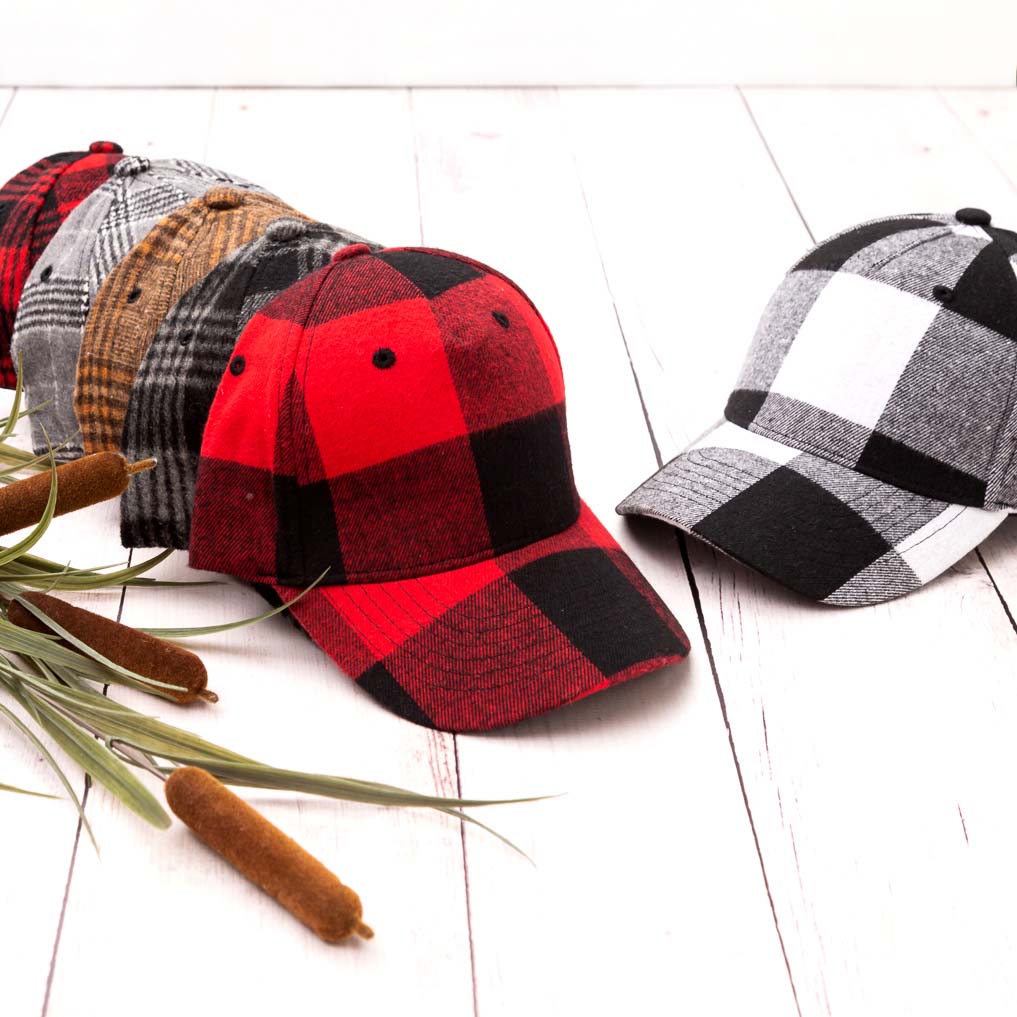 Gorras de béisbol a cuadros para otoño