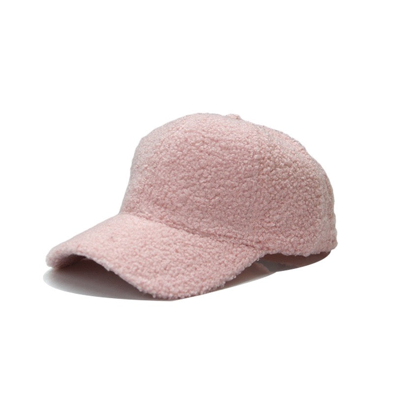 Gorra de béisbol de lana sherpa tipo novio